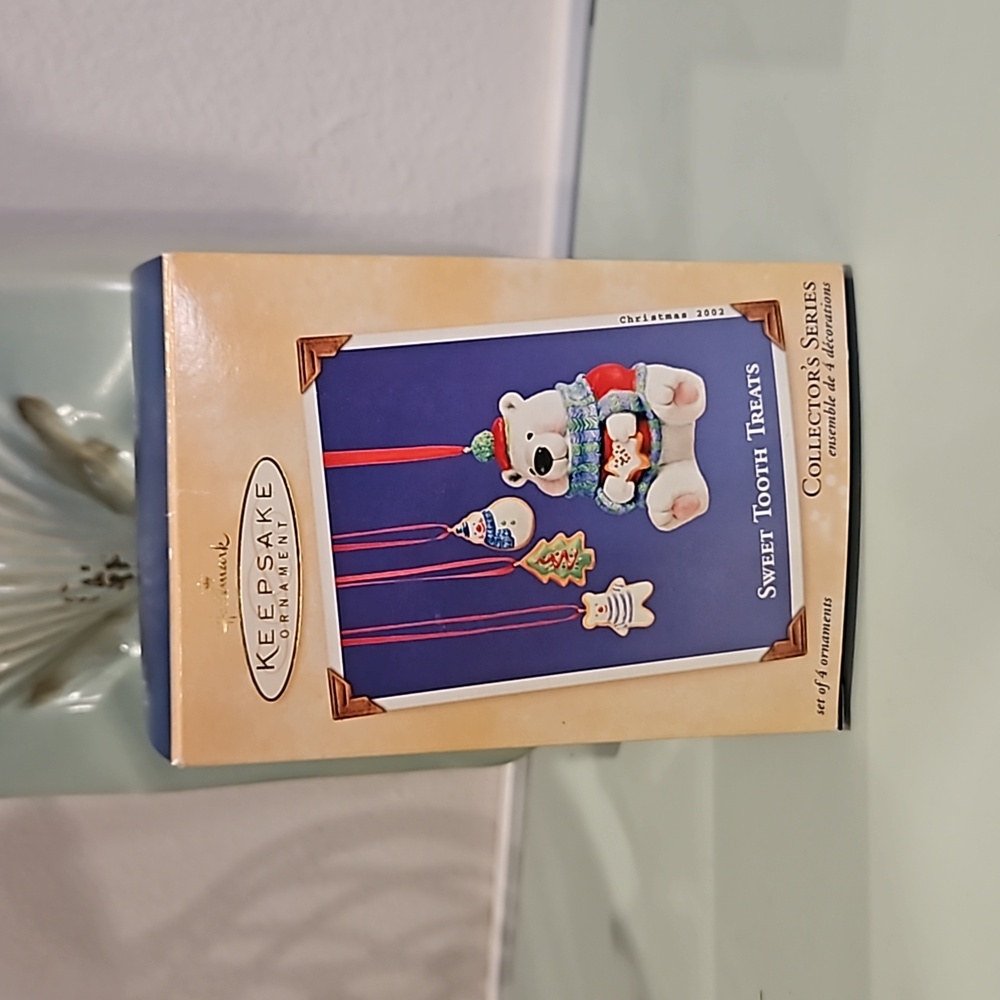 VTG NIB 2002 Sweet Tooth Treats Hallmark Keepsake Christmas Ornaments Set Of 4
